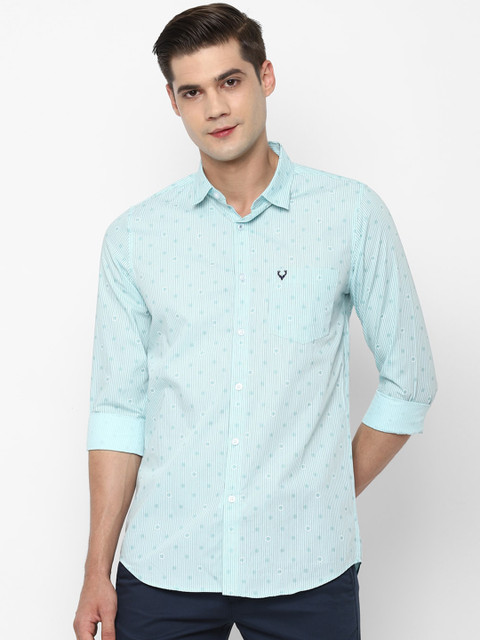 

Allen Solly Men Blue Slim Fit Opaque Printed Casual Shirt