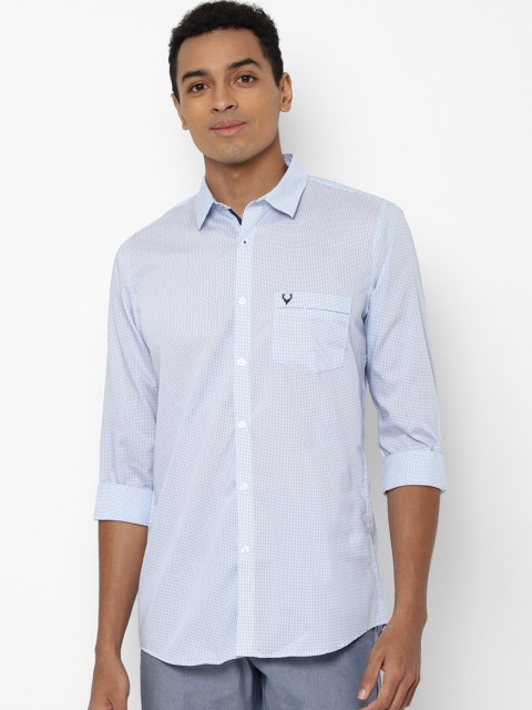 

Allen Solly Men Blue Slim Fit Opaque Printed Pure Cotton Casual Shirt