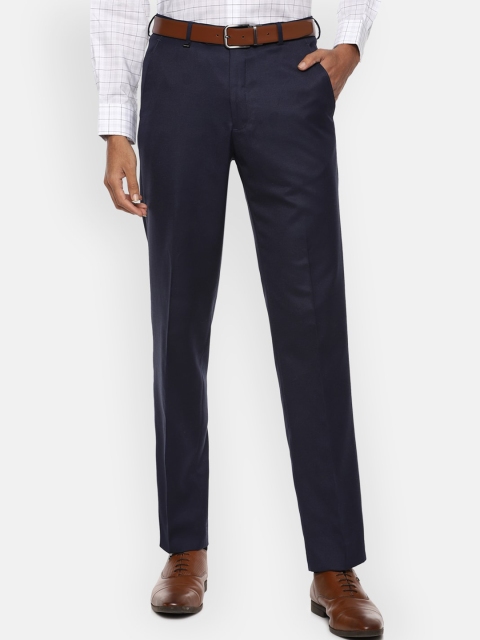 

Van Heusen Men Navy Blue Formal Trousers