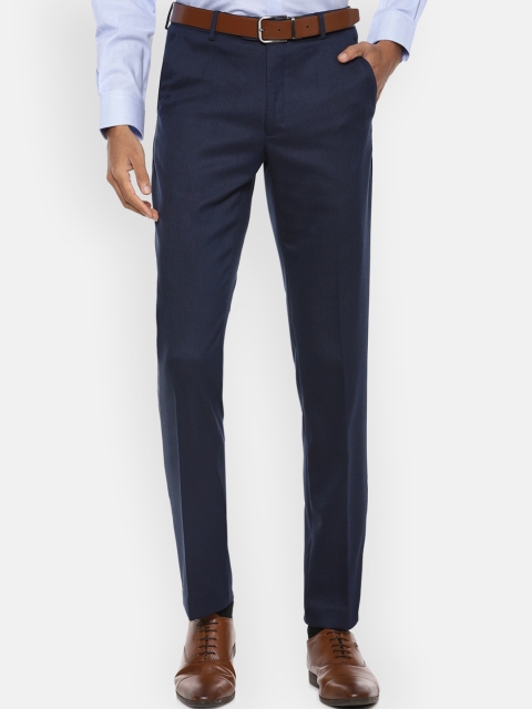 

Van Heusen Men Navy Blue Slim Fit Formal Trousers