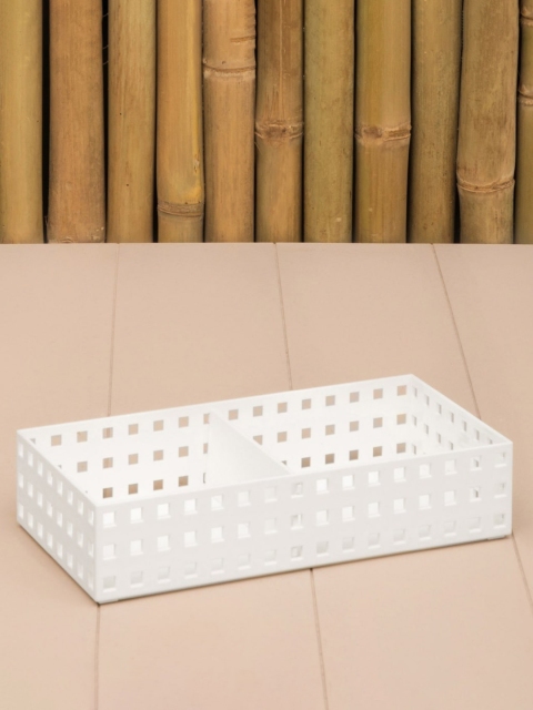 

Home Centre White Solid 2-Compartment Storage Organiser