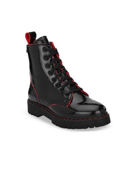 

Delize Black Wedge Heeled Derby Boots