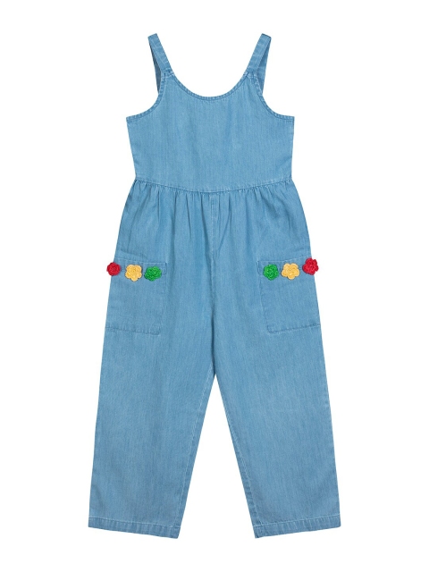 

Budding Bees Girls Blue Basic Jumpsuit