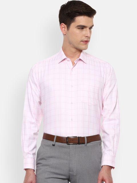 

Van Heusen Men Pink Windowpane Checks Opaque Checked Casual Shirt