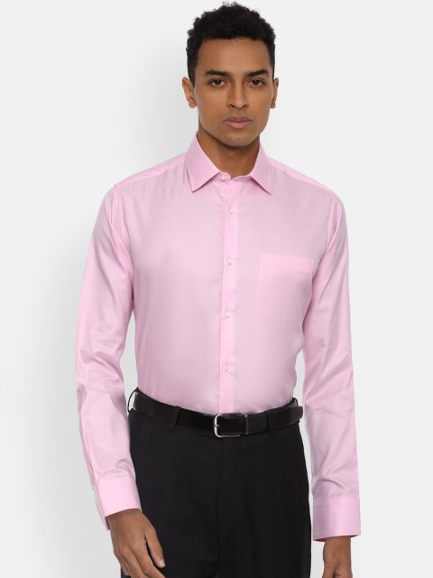 

Van Heusen Men Pink Opaque Pure Cotton Formal Shirt