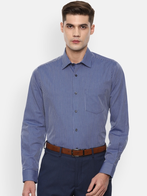 

Van Heusen Men Blue Opaque Striped Formal Shirt