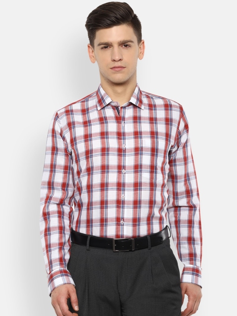 

Van Heusen Men Maroon Slim Fit Opaque Checked Formal Shirt