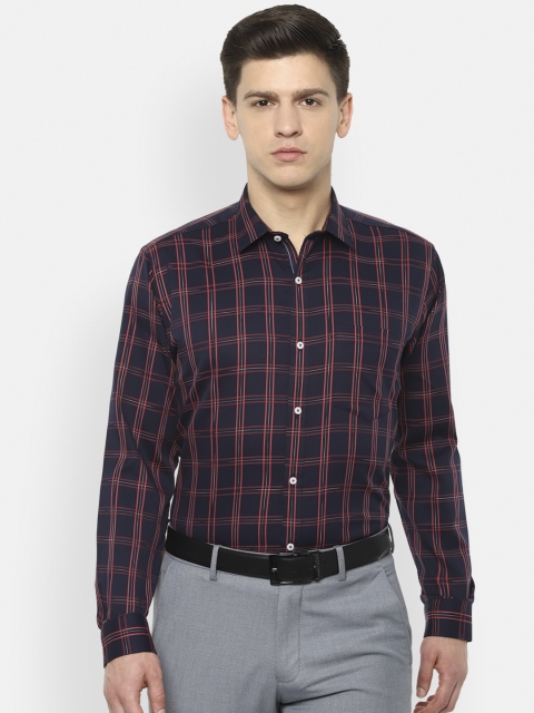

Van Heusen Men Navy Blue Tartan Checks Opaque Checked Casual Shirt