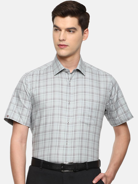 

Van Heusen Men Green Pure Cotton Tartan Checks Opaque Checked Formal Shirt