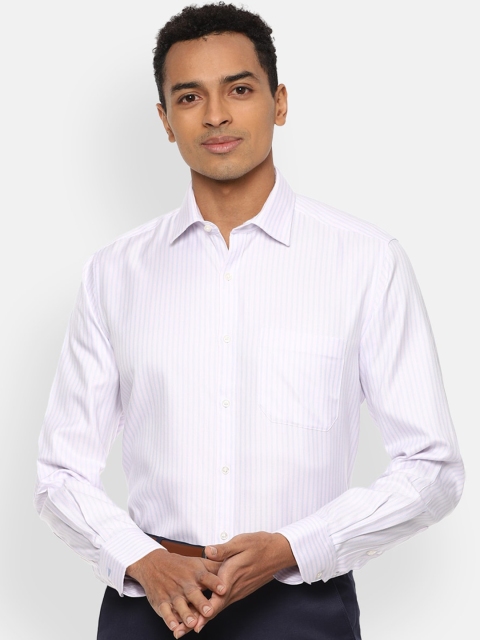 

Van Heusen Men White Pure Cotton Opaque Striped Formal Shirt