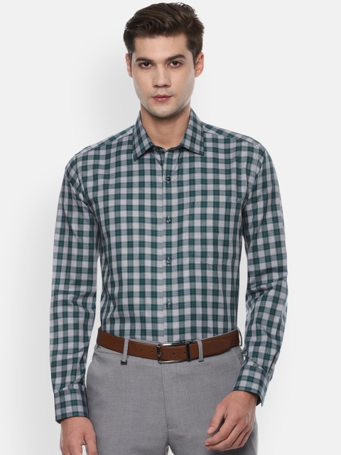 

Van Heusen Men Grey Opaque Checked Formal Shirt