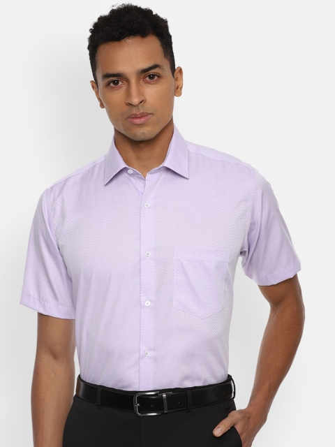 

Van Heusen Men Purple Pure Cotton Opaque Printed Formal Shirt