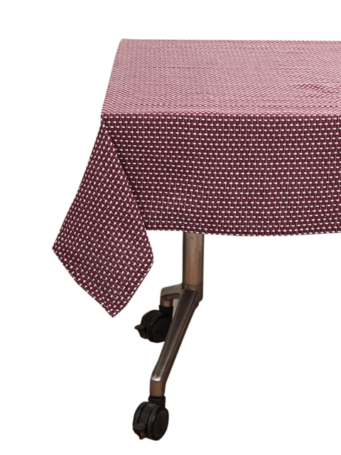 

Home Centre Maroon & White Self Design Table Cloth