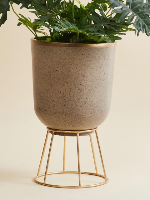 

Home Centre Beige Marshmallow Textured Planter With Stand
