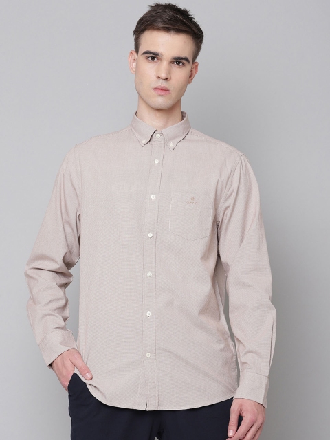

GANT Men Beige Opaque Cotton Casual Shirt