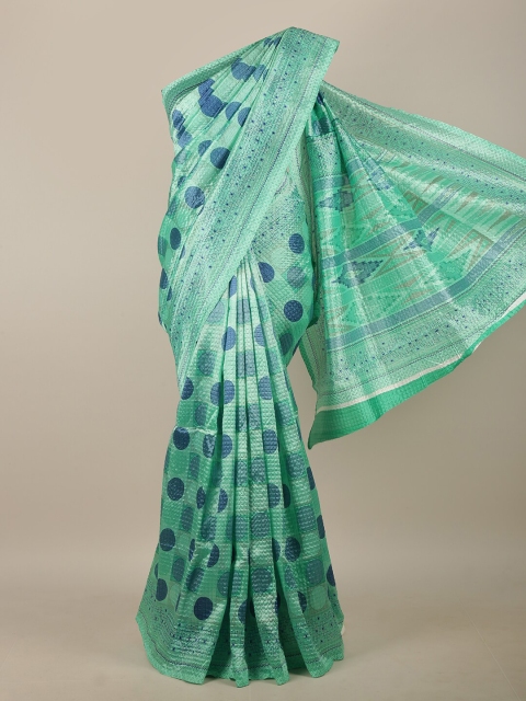 

Pothys Green & Blue Cotton Blend Saree