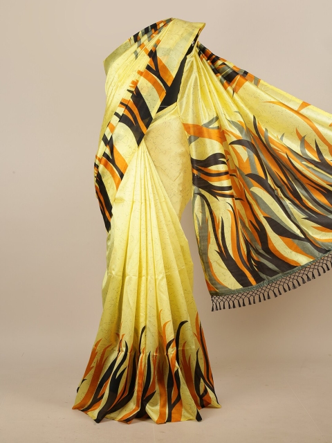 

Pothys Yellow & Orange Cotton Blend Saree