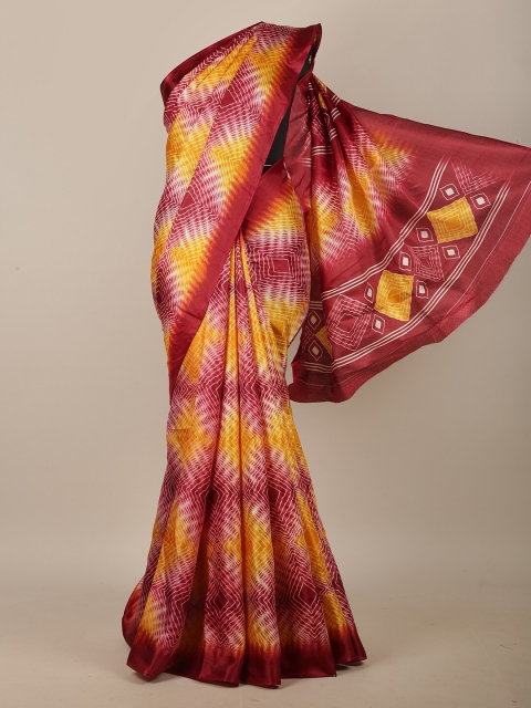 

Pothys Maroon & White Cotton Blend Saree