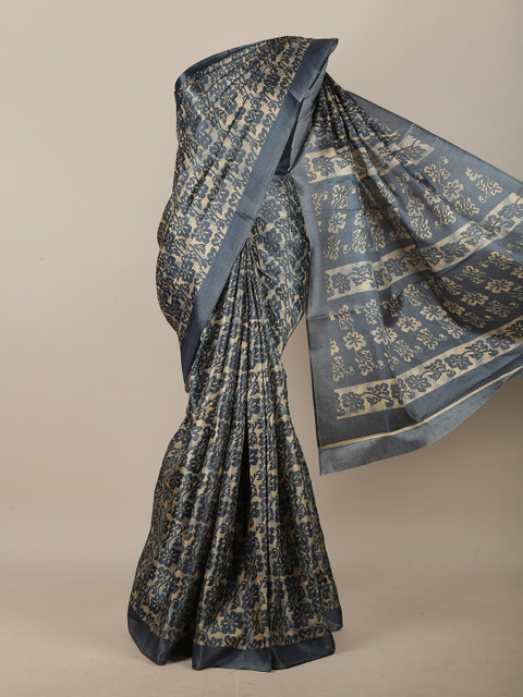 

Pothys Grey & Beige Floral Saree