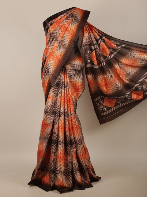

Pothys Orange & Brown Printed Saree