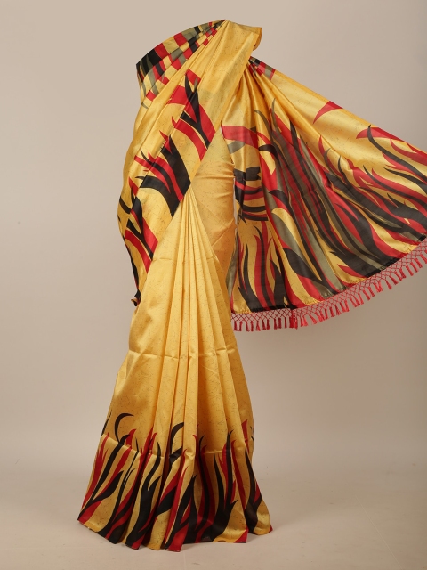 

Pothys Yellow & Black Printed Saree