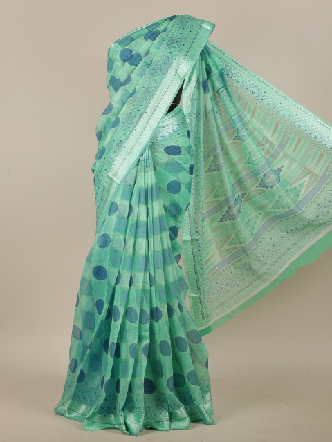 

Pothys Green & Blue Printed Saree