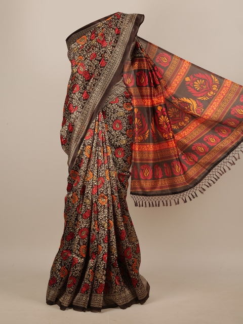 

Pothys Brown & Beige Floral Saree