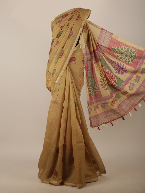 

Pothys Tan Brown & Red Floral Saree