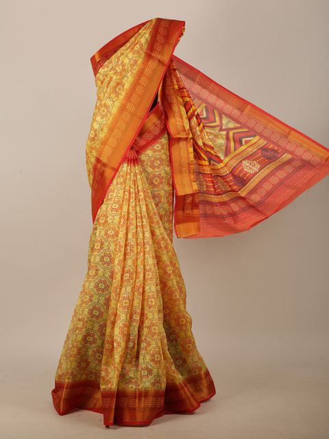 

Pothys Yellow & Red Printed Saree
