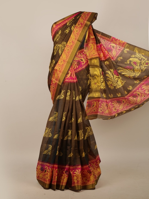 

Pothys Brown Floral Saree