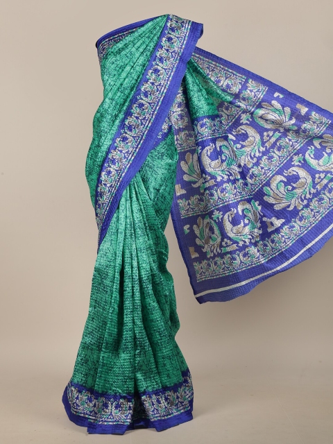 

Pothys Green & Blue Printed Saree