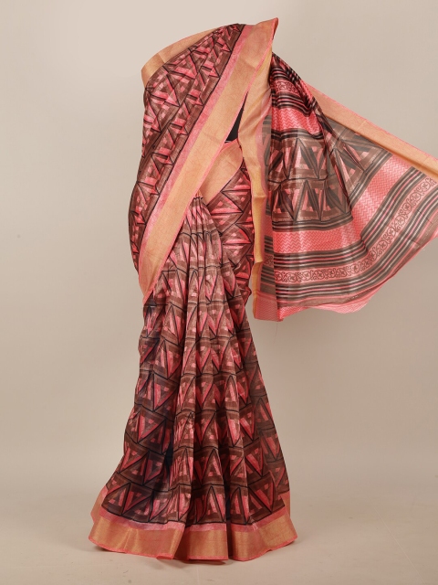 

Pothys Pink & Black Printed Saree