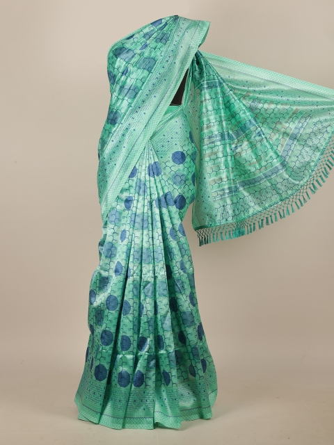 

Pothys Green & Blue Printed Saree