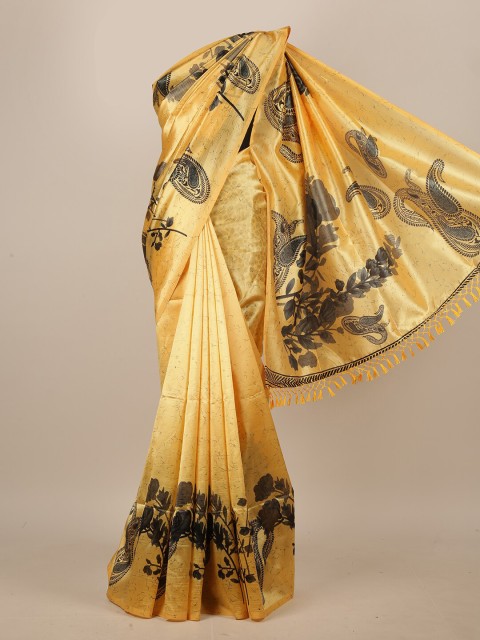 

Pothys Yellow & Black Paisley Saree