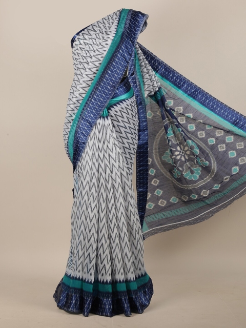 

Pothys Cream-Coloured & Black Printed Saree
