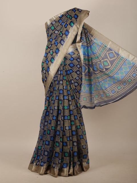 

Pothys Blue & Beige Printed Saree