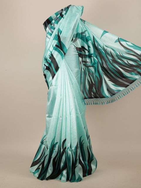 

Pothys Sea Green & Black Printed Saree
