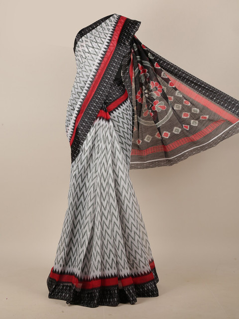 

Pothys White & Red Printed Saree