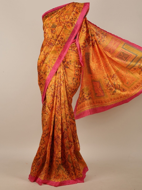 

Pothys Orange & Pink Printed Saree
