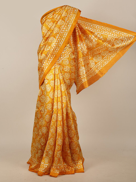 

Pothys Yellow & White Floral Saree