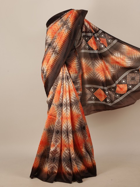 

Pothys Orange & White Printed Saree