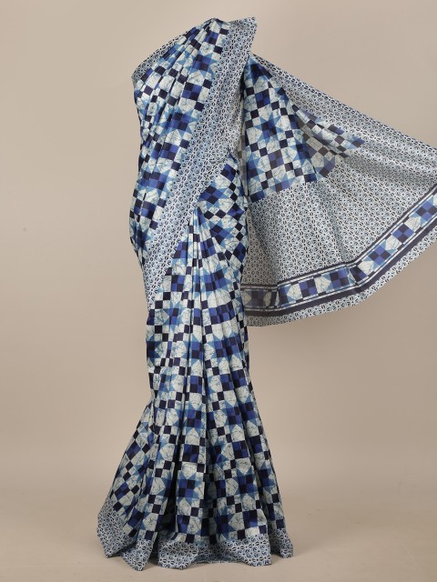 

Pothys Blue & White Printed Saree