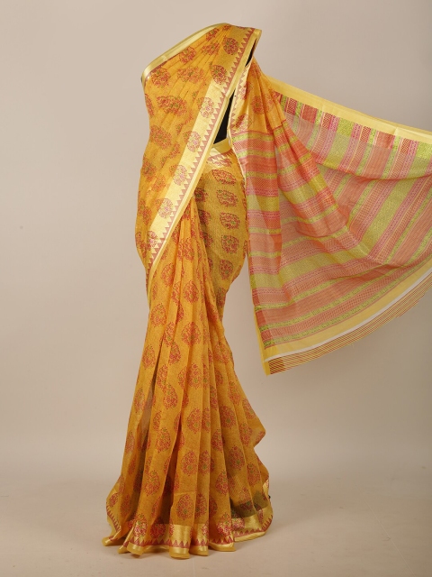 

Pothys Yellow & Red Floral Saree