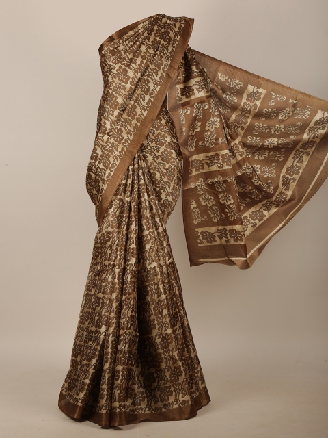 

Pothys Brown Floral Printed Saree