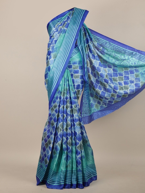

Pothys Blue & Green Printed Saree
