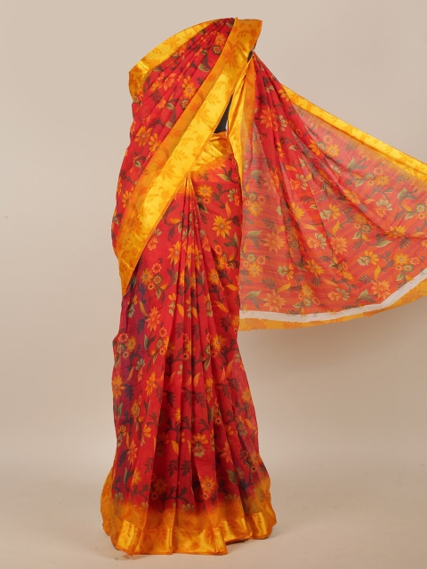 

Pothys Red & Yellow Floral Saree
