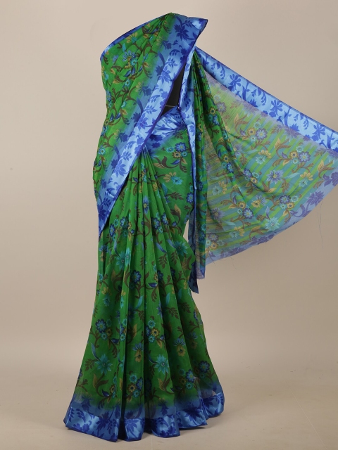 

Pothys Green & Brown Floral Saree