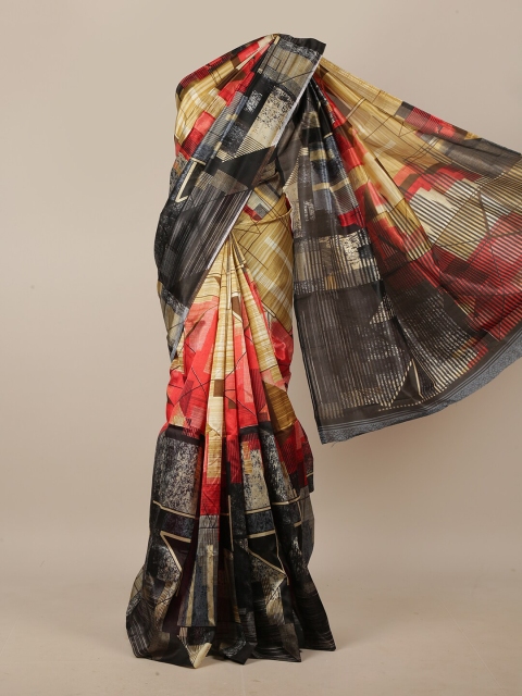 

Pothys Black & Red Printed Saree
