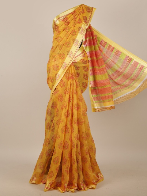 

Pothys Yellow & Red Floral Saree