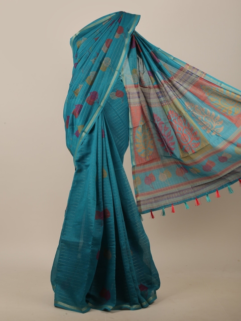 

Pothys Blue & Red Floral Saree